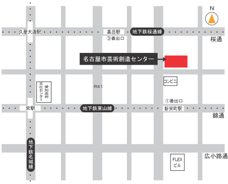 名古屋市芸術創造センター　地図